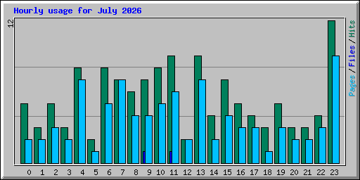 Hourly usage for July 2026